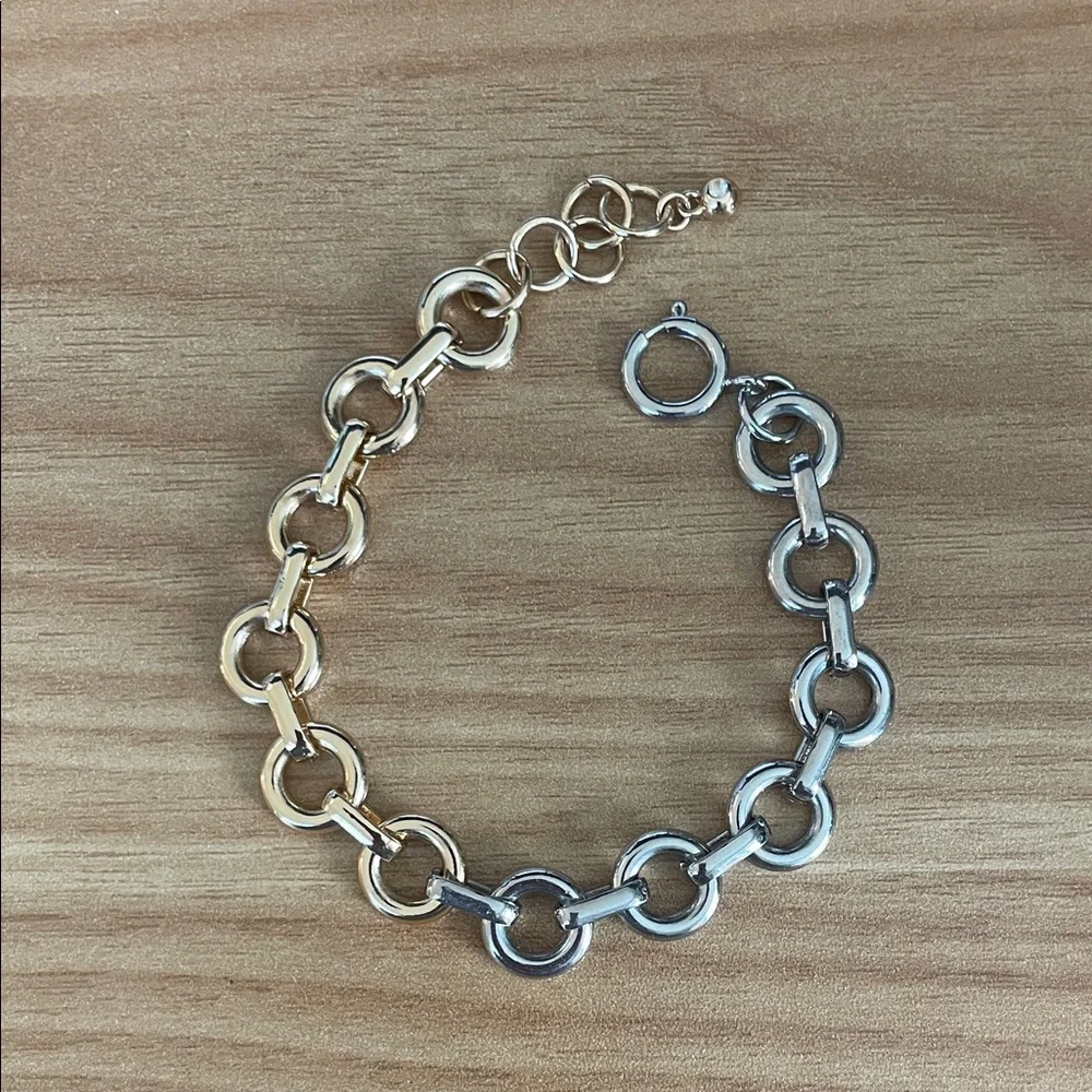 Anthropologie Mixed Metal Link Bracelet - Picture 2 of 3